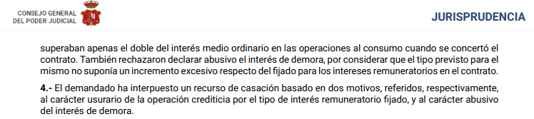 Sentencias del Tribunal Supremo ante del abuso de los Microcréditos