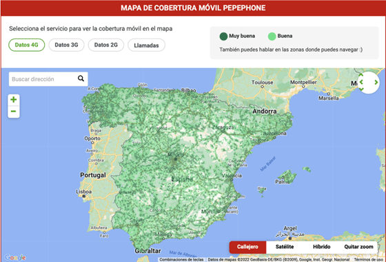 Cobertura 4G Pepephone