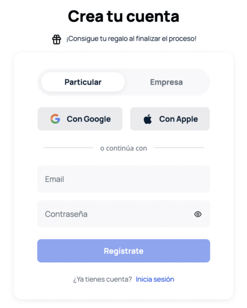 Captura del proceso de apertura de cuenta en Bit2Me