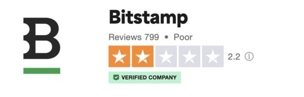 Captura de las valoraciones de usuarios de Bistamp en Trustpilot